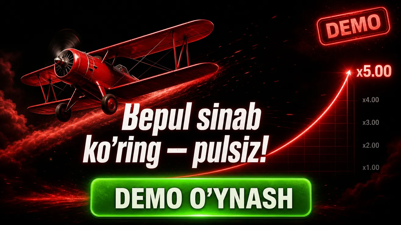 Aviator demo rejimi — bepul o'ynash, real pul kerak emas