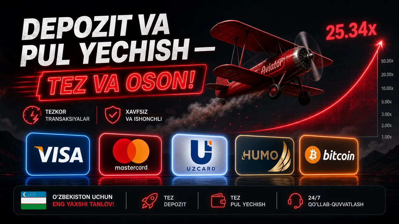 UzCard va Humo bilan Aviator kazinosi depozit qilish — O'zbekiston 2026